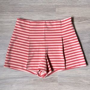 FREE PEOPLE Coral Striped Shorts
